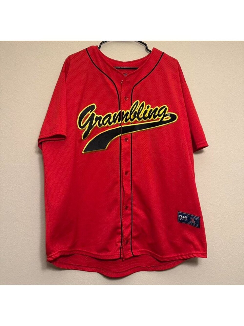 Vintage Grambling State University Red Baseball Champs Sports Jersey